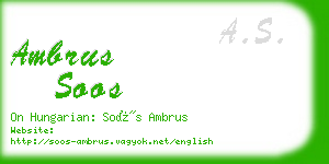 ambrus soos business card